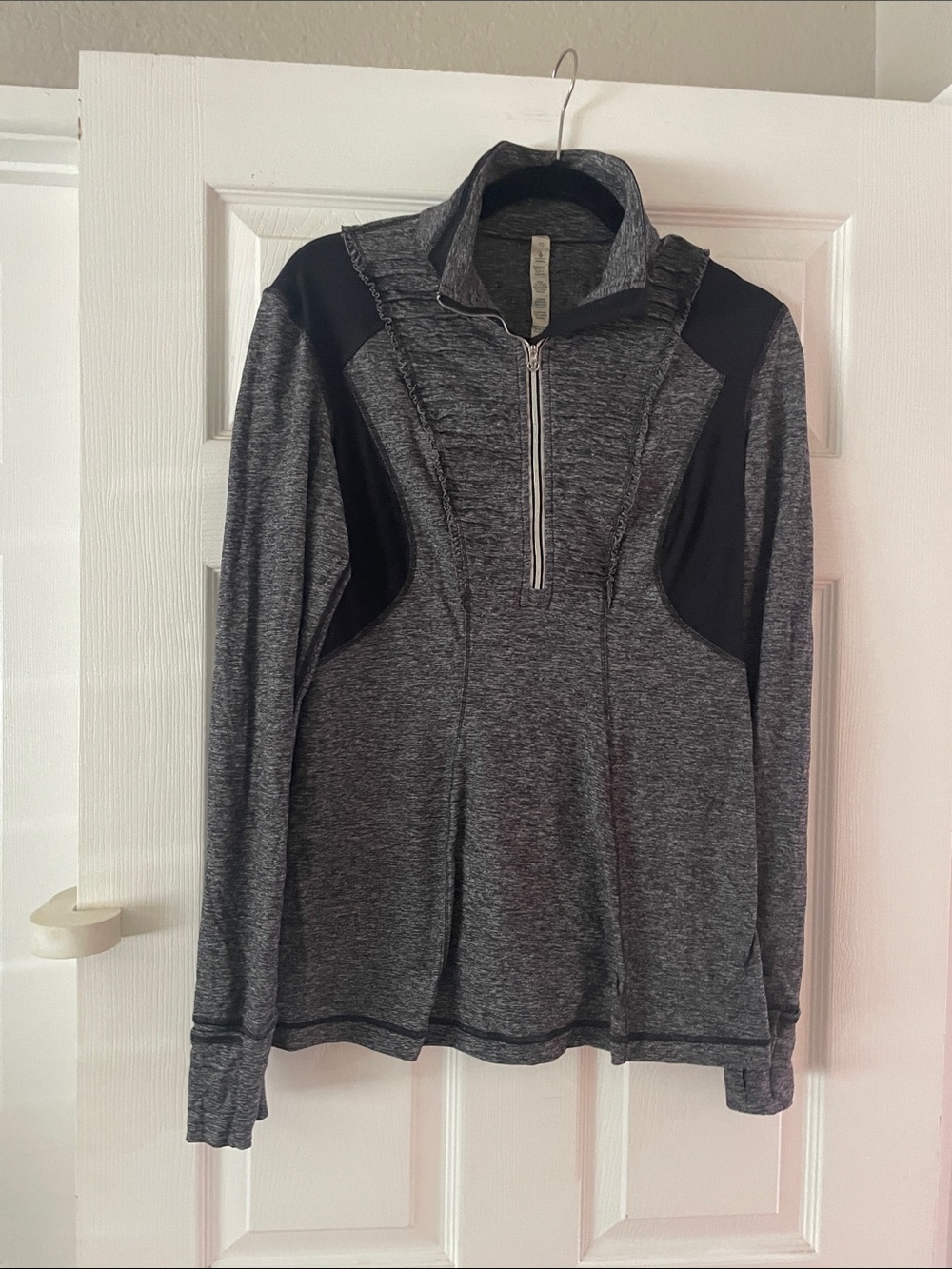 lululemon athletica Heathered Charcoal & Black Cowl Quarter-Zip Sweater